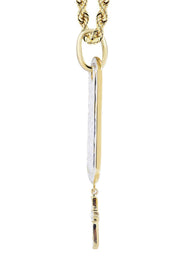 10K Yellow Gold Dog Tag Diamond Necklace  | 1.06 Carats