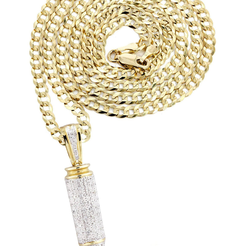 10K Yellow Gold Bullet Diamond Necklace  | 0.95 Carats