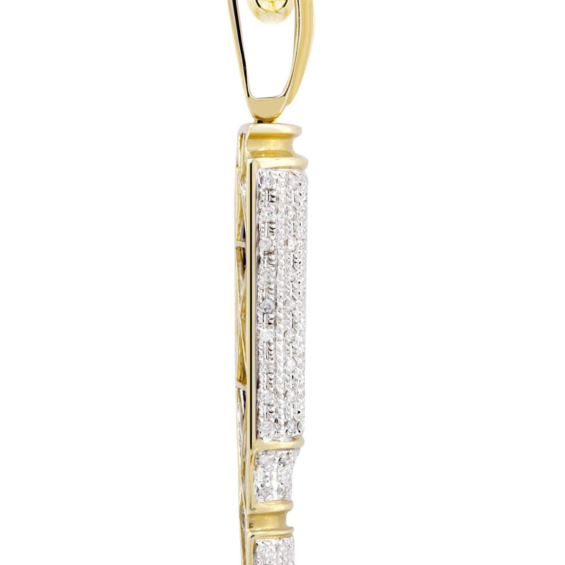 10K Yellow Gold Bullet Diamond Necklace  | 0.95 Carats