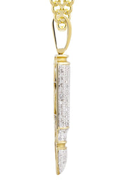 10K Yellow Gold Bullet Diamond Necklace  | 0.95 Carats
