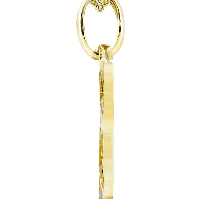 10K Yellow Gold Dog Tag Diamond Necklace  | 0.69 Carats
