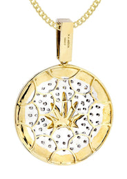 10K Yellow Gold Marijuana Leaf Diamond Necklace  | 0.88 Carats