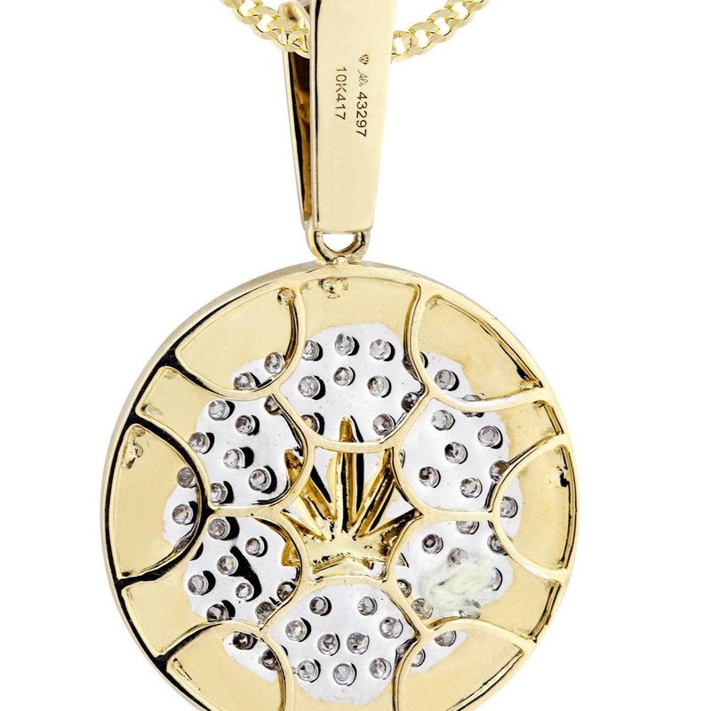 10K Yellow Gold Marijuana Leaf Diamond Necklace  | 0.62 Carats
