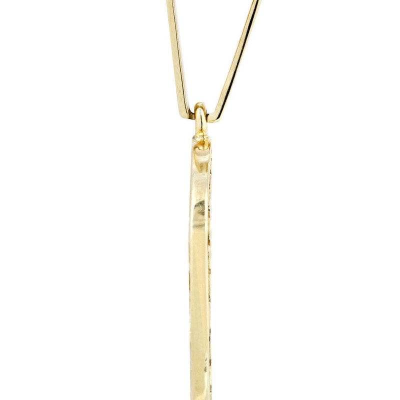 10K Yellow Gold Marijuana Leaf Diamond Necklace  | 0.62 Carats