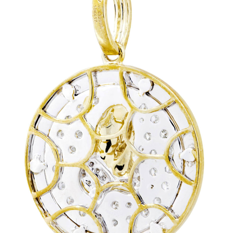 10K Yellow Gold Praying Hands Diamond Necklace  | 0.54 Carats