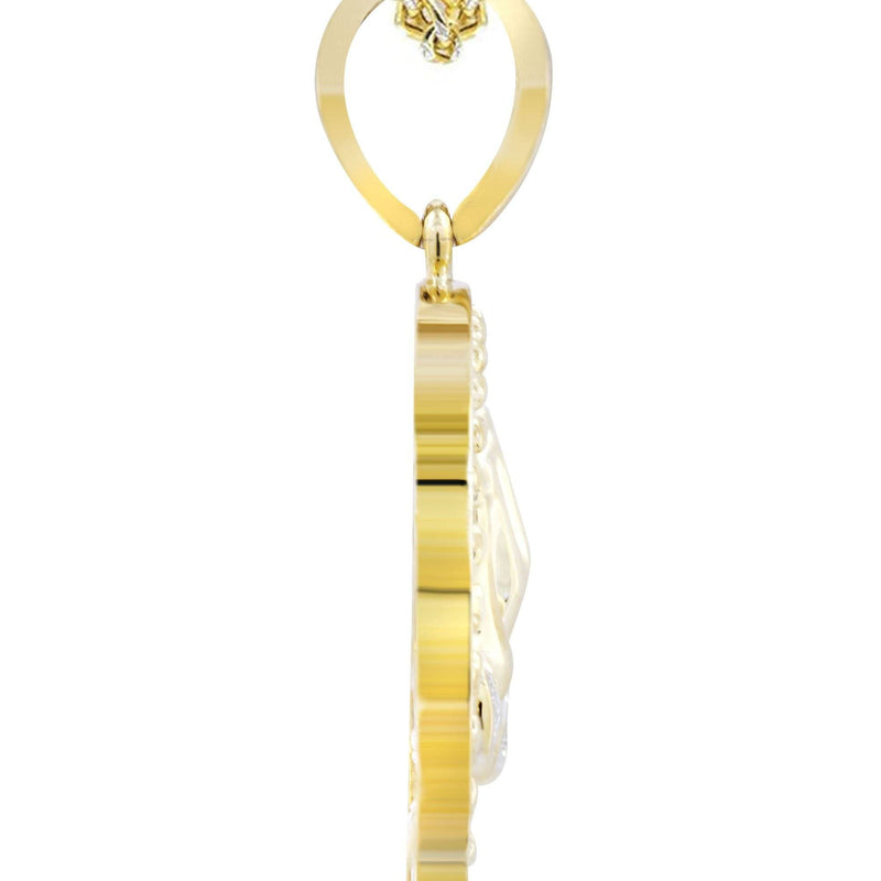 10K Yellow Gold Praying Hands Diamond Necklace  | 0.54 Carats