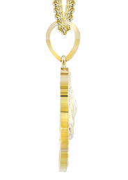 10K Yellow Gold Praying Hands Diamond Necklace  | 0.54 Carats