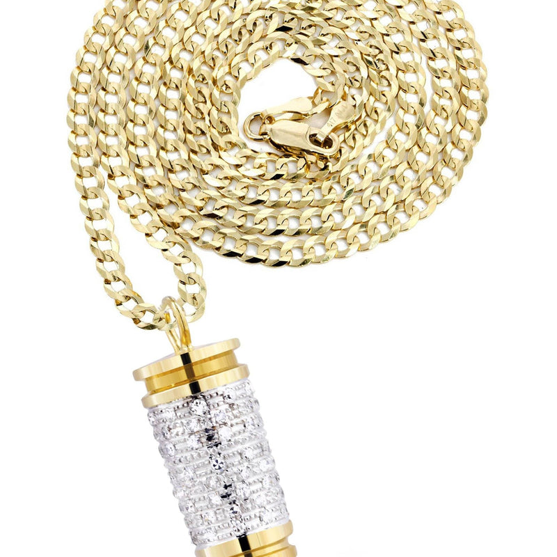 10K Yellow Gold Bullet Diamond Necklace  | 1.03 Carats