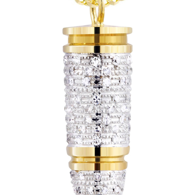 10K Yellow Gold Bullet Diamond Necklace  | 1.03 Carats