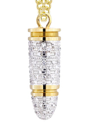 10K Yellow Gold Bullet Diamond Necklace  | 1.03 Carats
