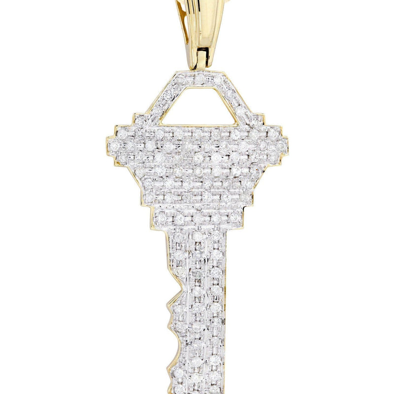 10K Yellow Gold Key Diamond Necklace  | 1.17 Carats