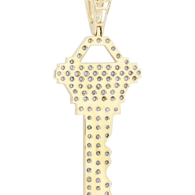 10K Yellow Gold Key Diamond Necklace  | 1.17 Carats