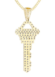 10K Yellow Gold Key Diamond Necklace  | 1.17 Carats