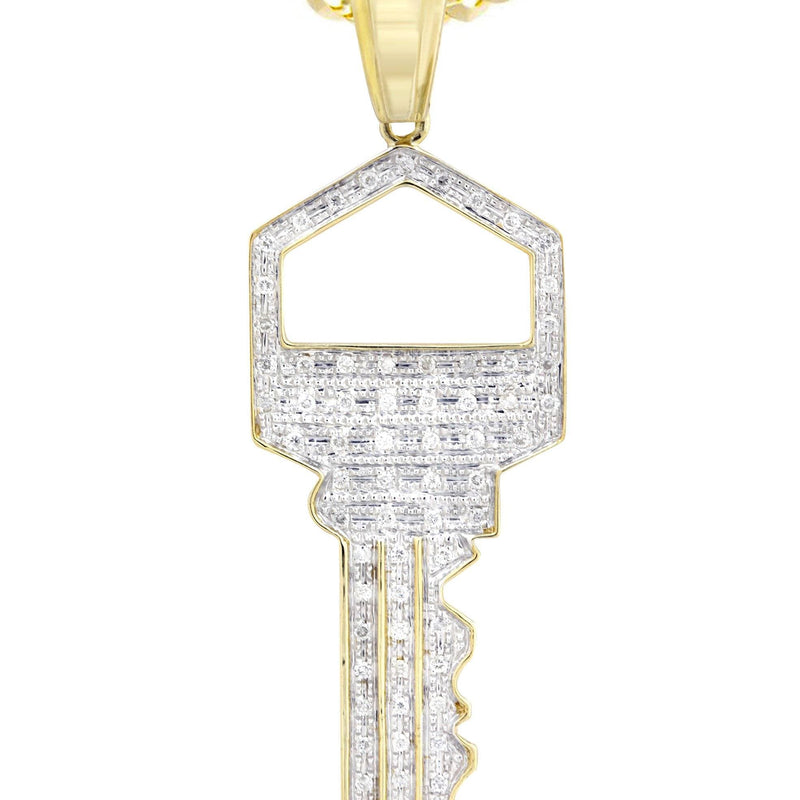 10K Yellow Gold Key Diamond Necklace  | 0.45 Carats