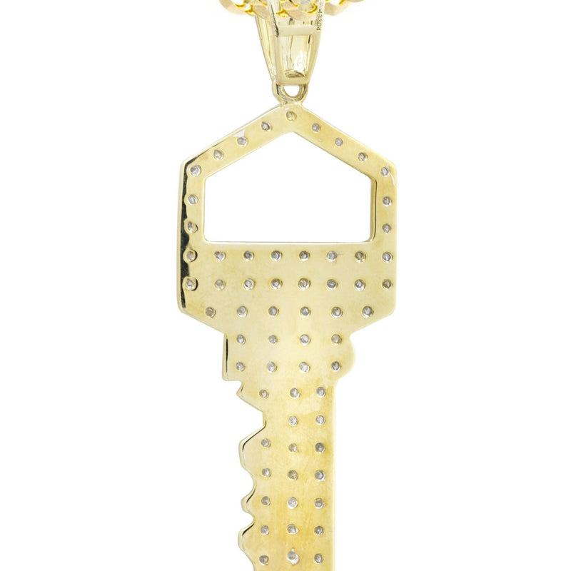 10K Yellow Gold Key Diamond Necklace  | 0.45 Carats