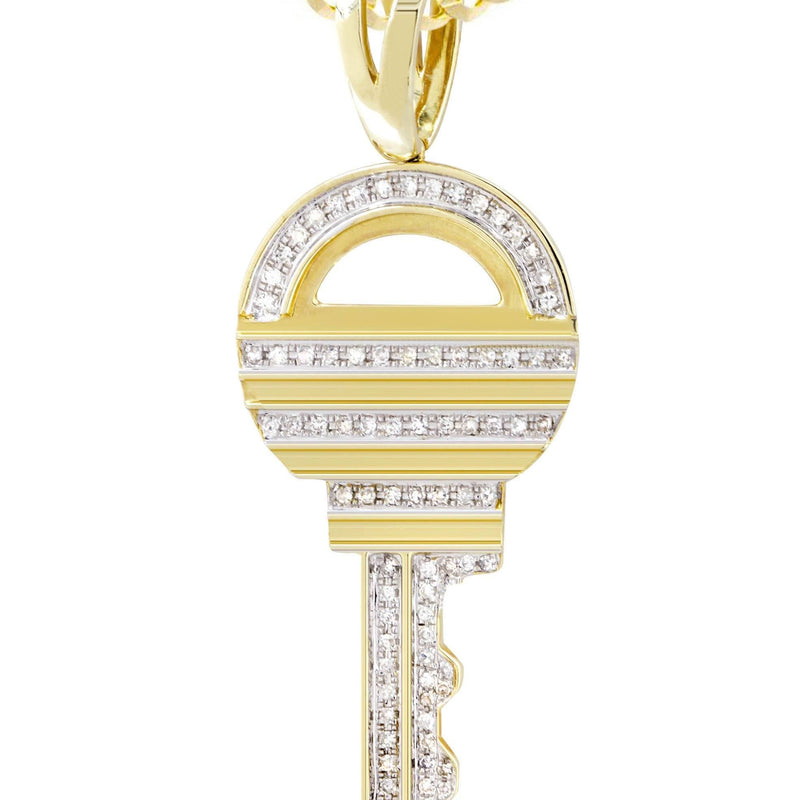 10K Yellow Gold Key Diamond Necklace  | 0.55 Carats