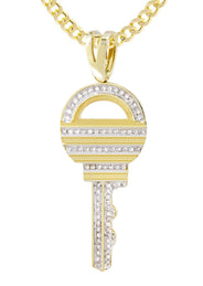 10K Yellow Gold Key Diamond Necklace  | 0.55 Carats