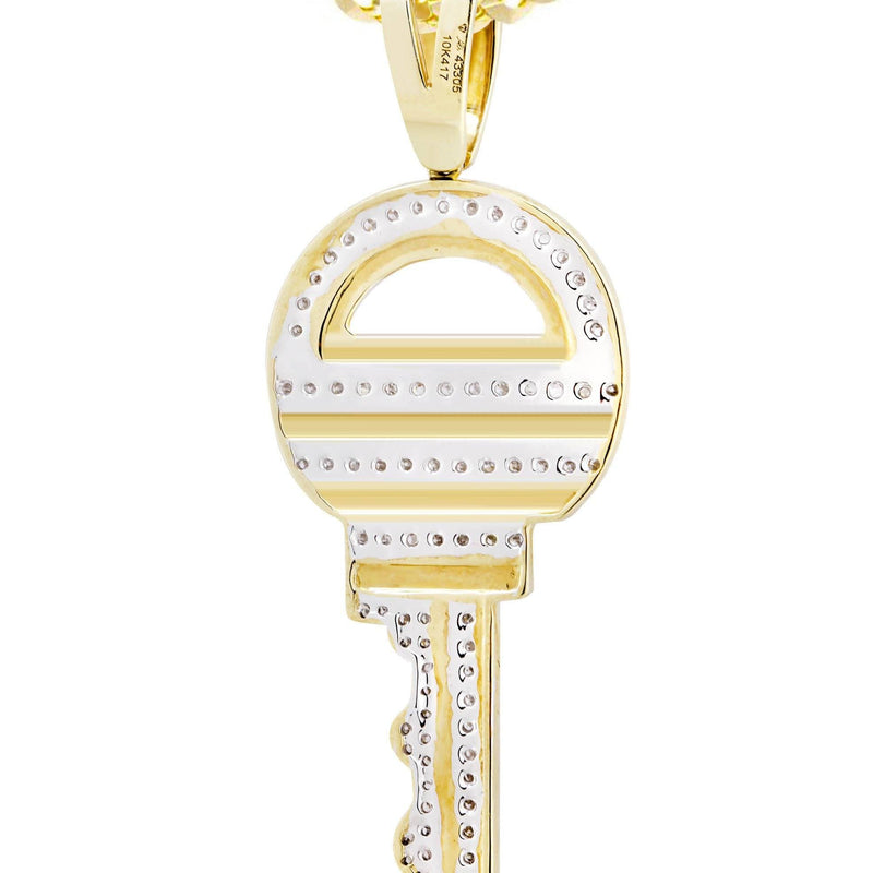 10K Yellow Gold Key Diamond Necklace  | 0.55 Carats