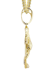 10K Yellow Gold Serpent Ankh Diamond Necklace  | 0.17 Carats