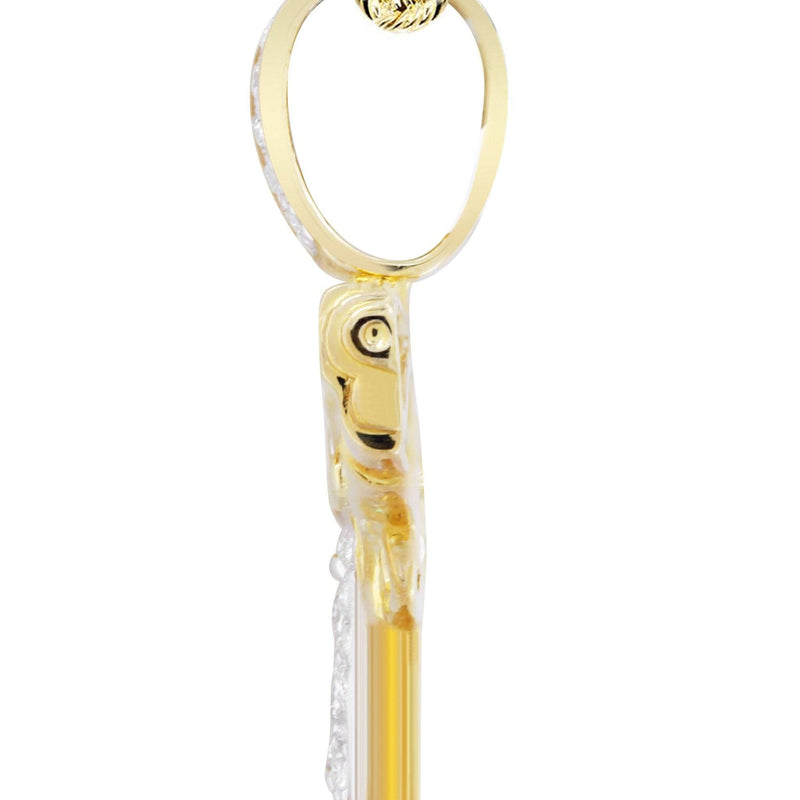 10K Yellow Gold Gun Diamond Necklace  | 0.19 Carats