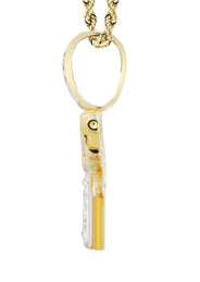 10K Yellow Gold Gun Diamond Necklace  | 0.19 Carats