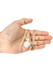 10K Yellow Gold Boxing Glove Diamond Necklace  | 1.42 Carats