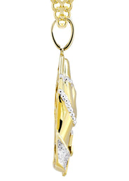 10K Yellow Gold Praying Hands Diamond Necklace  | 0.46 Carats