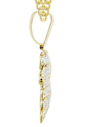 10K Yellow Gold Horse Diamond Necklace  | 1.07 Carats