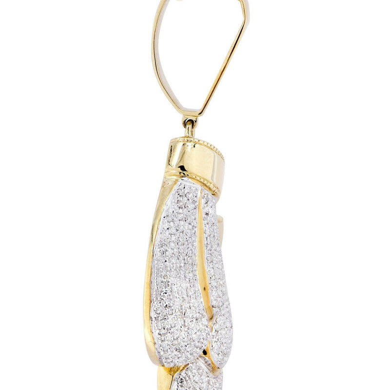 10K Yellow Gold Boxing Glove Diamond Necklace  | 1.47 Carats