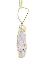 10K Yellow Gold Boxing Glove Diamond Necklace  | 1.47 Carats