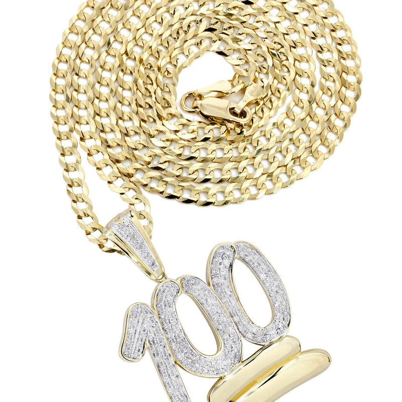 10K Yellow Gold 100 Diamond Necklace  | 1.14 Carats