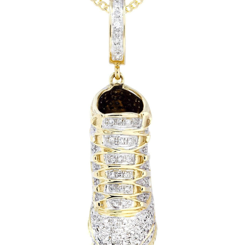 10K Yellow Gold Sneaker Diamond Necklace  | 1.16 Carats