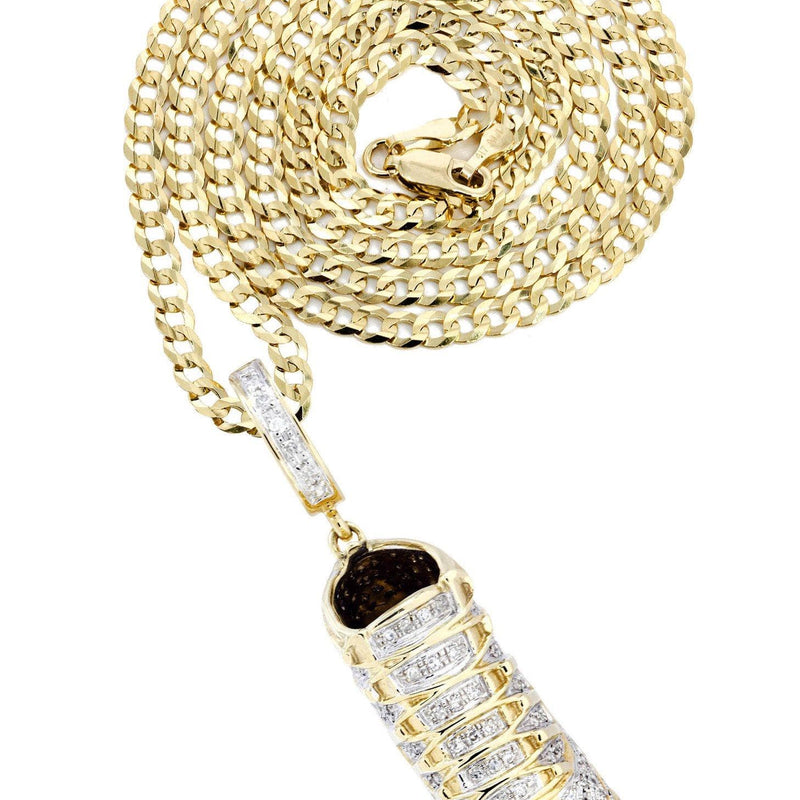 10K Yellow Gold Sneaker Diamond Necklace  | 1.16 Carats