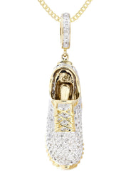 10K Yellow Gold Sneaker Diamond Necklace  | 1.13 Carats