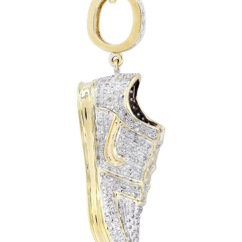 10K Yellow Gold Sneaker Diamond Necklace  | 1.02 Carats
