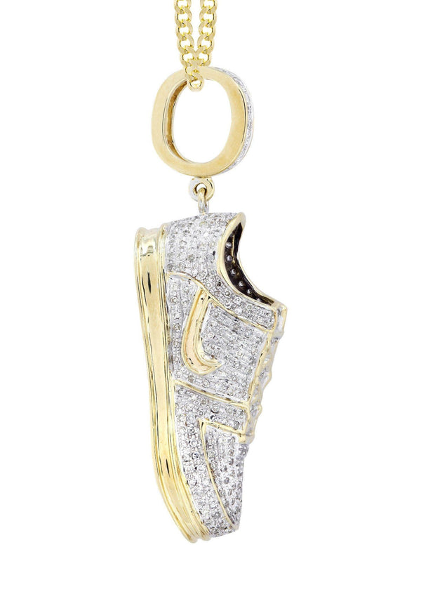 10K Yellow Gold Sneaker Diamond Necklace  | 1.02 Carats