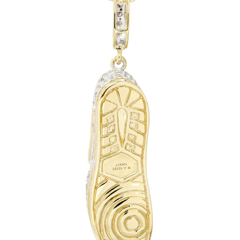 10K Yellow Gold Sneaker Diamond Necklace  | 1.02 Carats