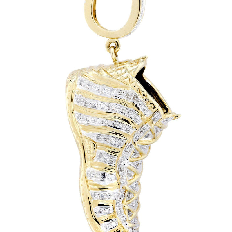 10K Yellow Gold Sneaker Diamond Necklace  | 0.68 Carats