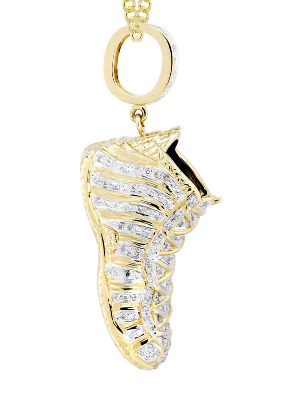10K Yellow Gold Sneaker Diamond Necklace  | 0.68 Carats