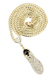 10K Yellow Gold Sneaker Diamond Necklace  | 0.68 Carats