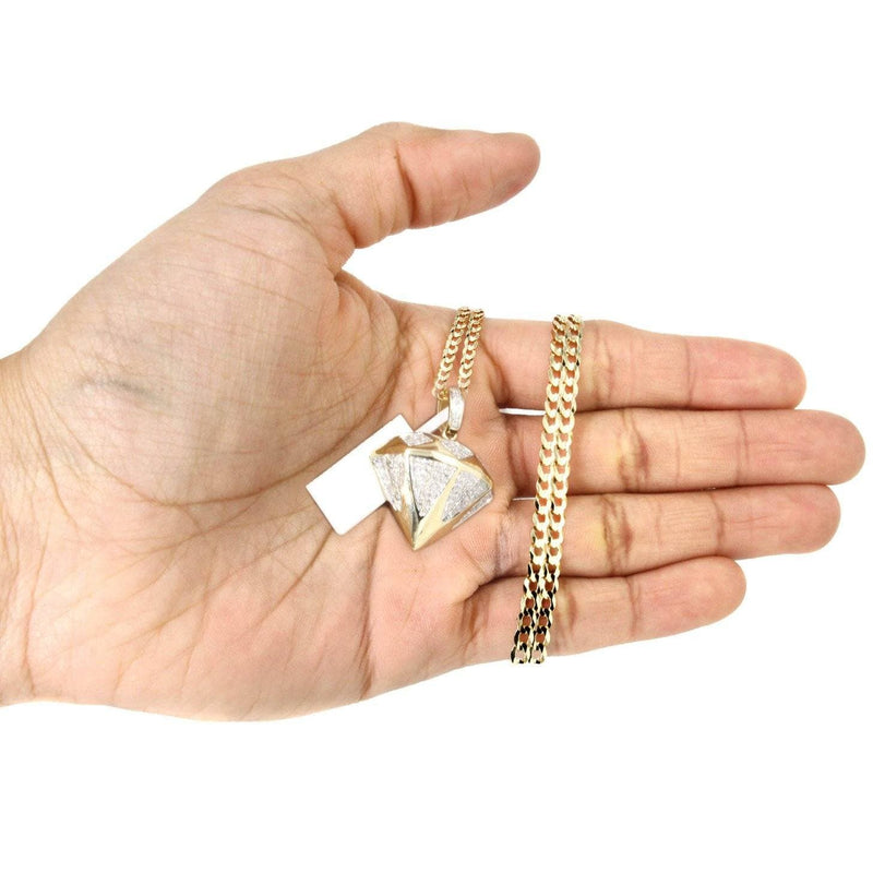 10K Yellow Gold Diamond Necklace  | 0.91 Carats