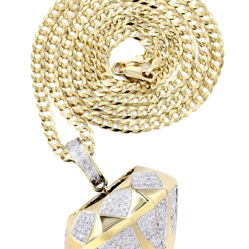 10K Yellow Gold Diamond Necklace  | 0.91 Carats