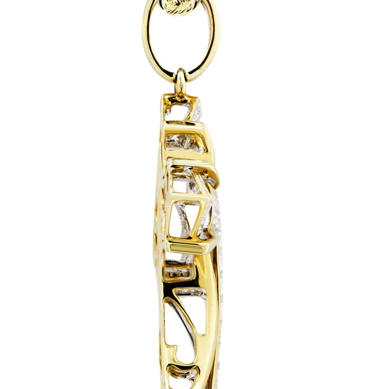 10K Yellow Gold Cross Diamond Necklace  | 0.32 Carats