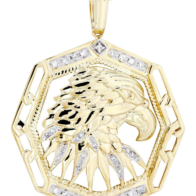 10K Yellow Gold Hawk Diamond Necklace Diamond Necklace  | 0.58 Carats