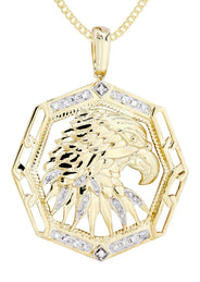 10K Yellow Gold Hawk Diamond Necklace Diamond Necklace  | 0.58 Carats