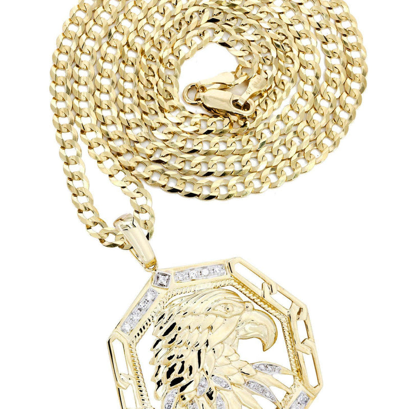 10K Yellow Gold Hawk Diamond Necklace Diamond Necklace  | 0.58 Carats