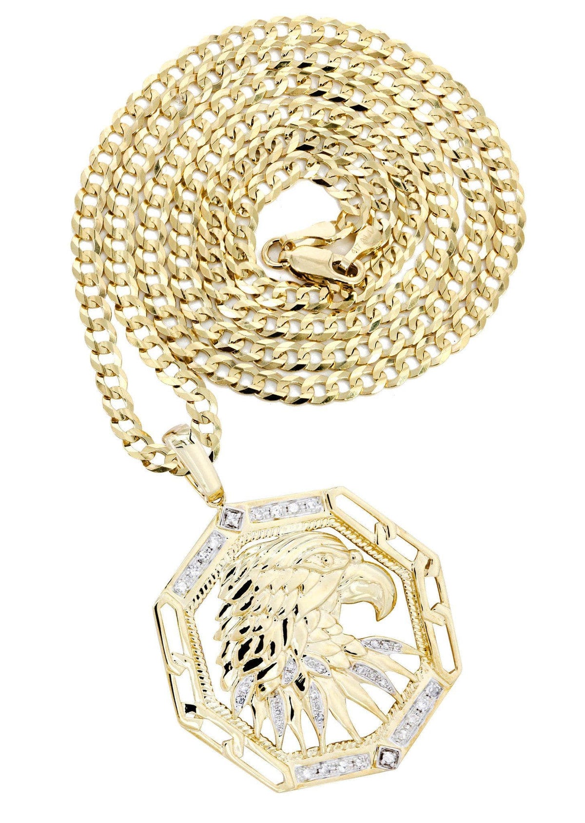 10K Yellow Gold Hawk Diamond Necklace Diamond Necklace  | 0.58 Carats