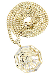 10K Yellow Gold Hawk Diamond Necklace Diamond Necklace  | 0.58 Carats