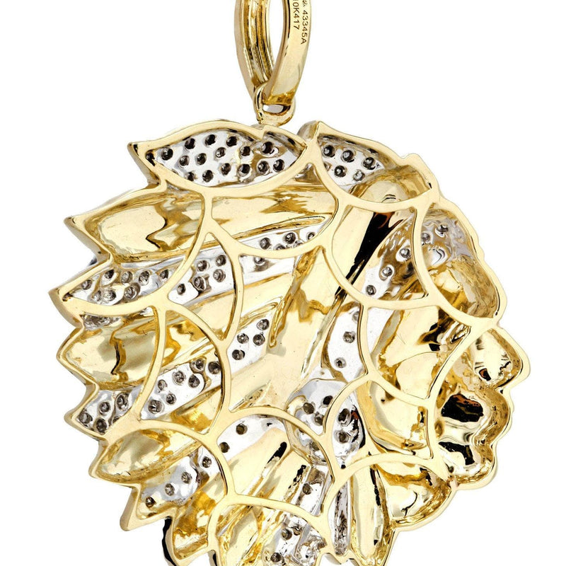 10K Yellow Gold Head Chief Diamond Necklace  | 0.39 Carats