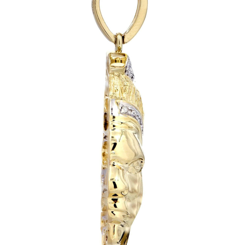10K Yellow Gold Head Chief Diamond Necklace  | 0.39 Carats